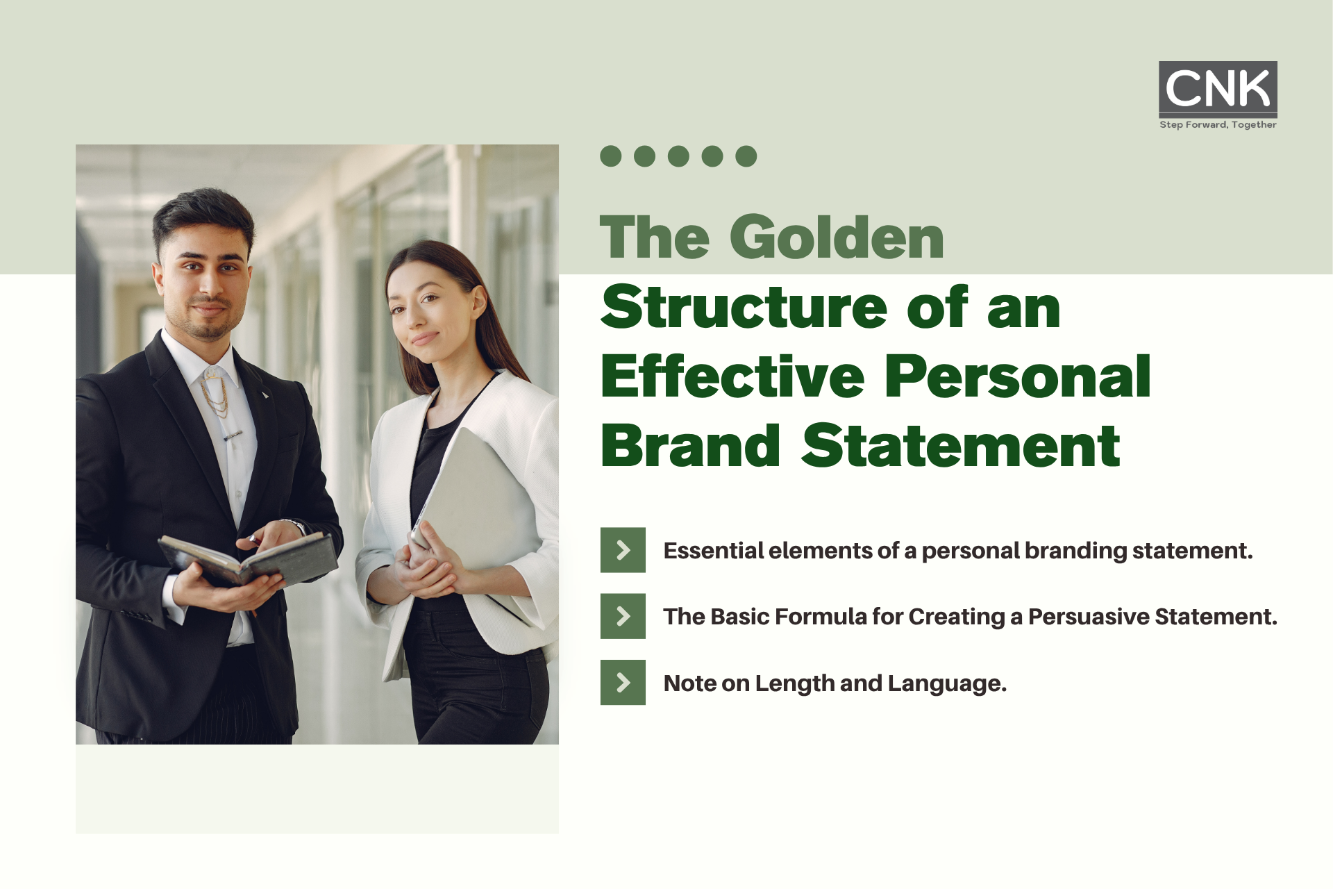 The golden structure of an Effective Personal Brand Statement