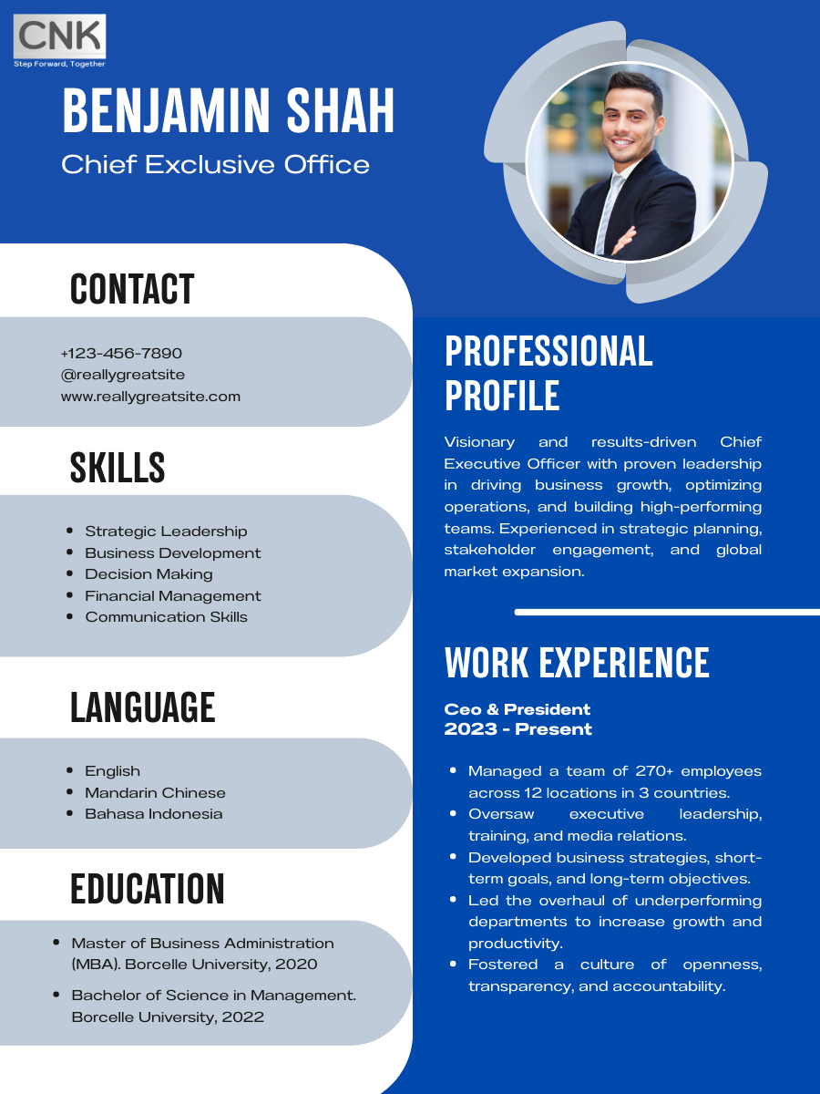 Mẫu CV CEO cho startup và doanh nghiệp công nghệ