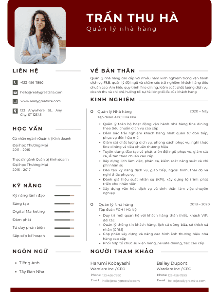 Mẫu CV phong cách cổ điển, quyền lực