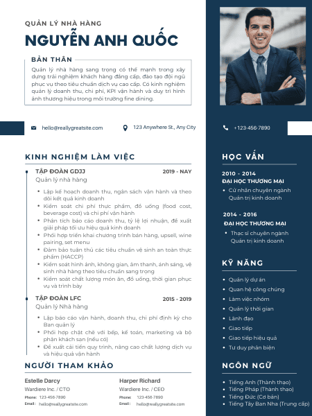Mẫu CV phong cách hiện đại, tối giản