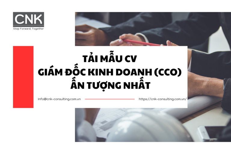 Tải Mẫu CV Giám đốc kinh doanh (CCO) Ấn tượng nhất