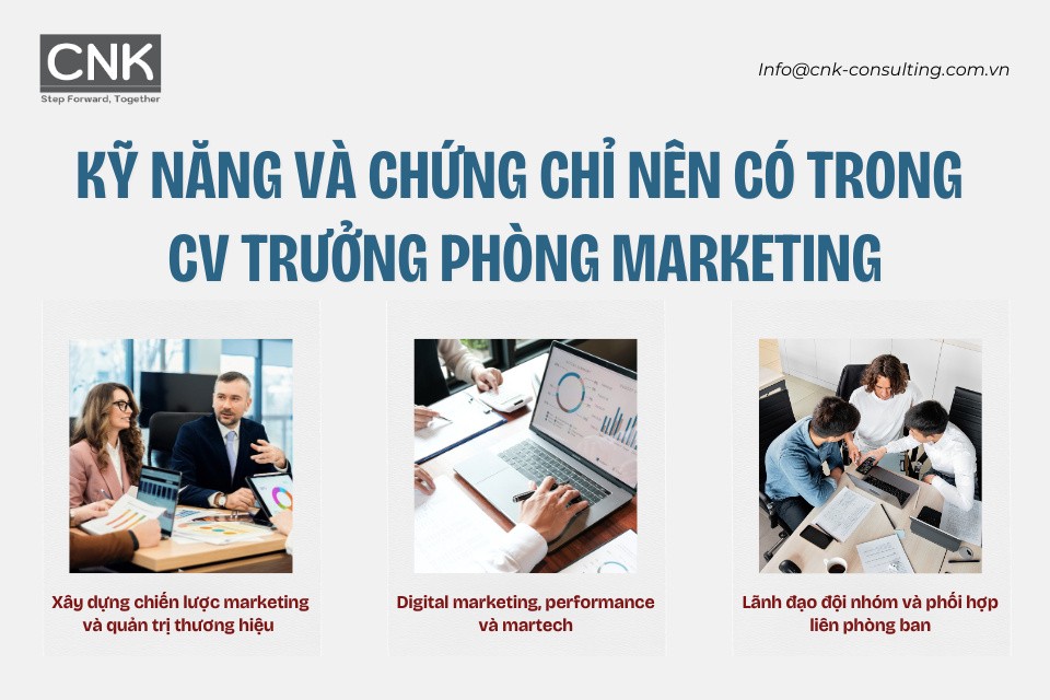 Kỹ năng và chứng chỉ nên có trong CV trưởng phòng marketing