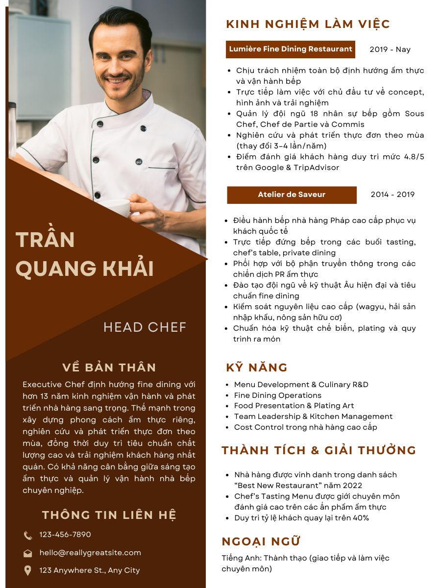 Mau CV bep truong cho cac nha hang sang trong 1