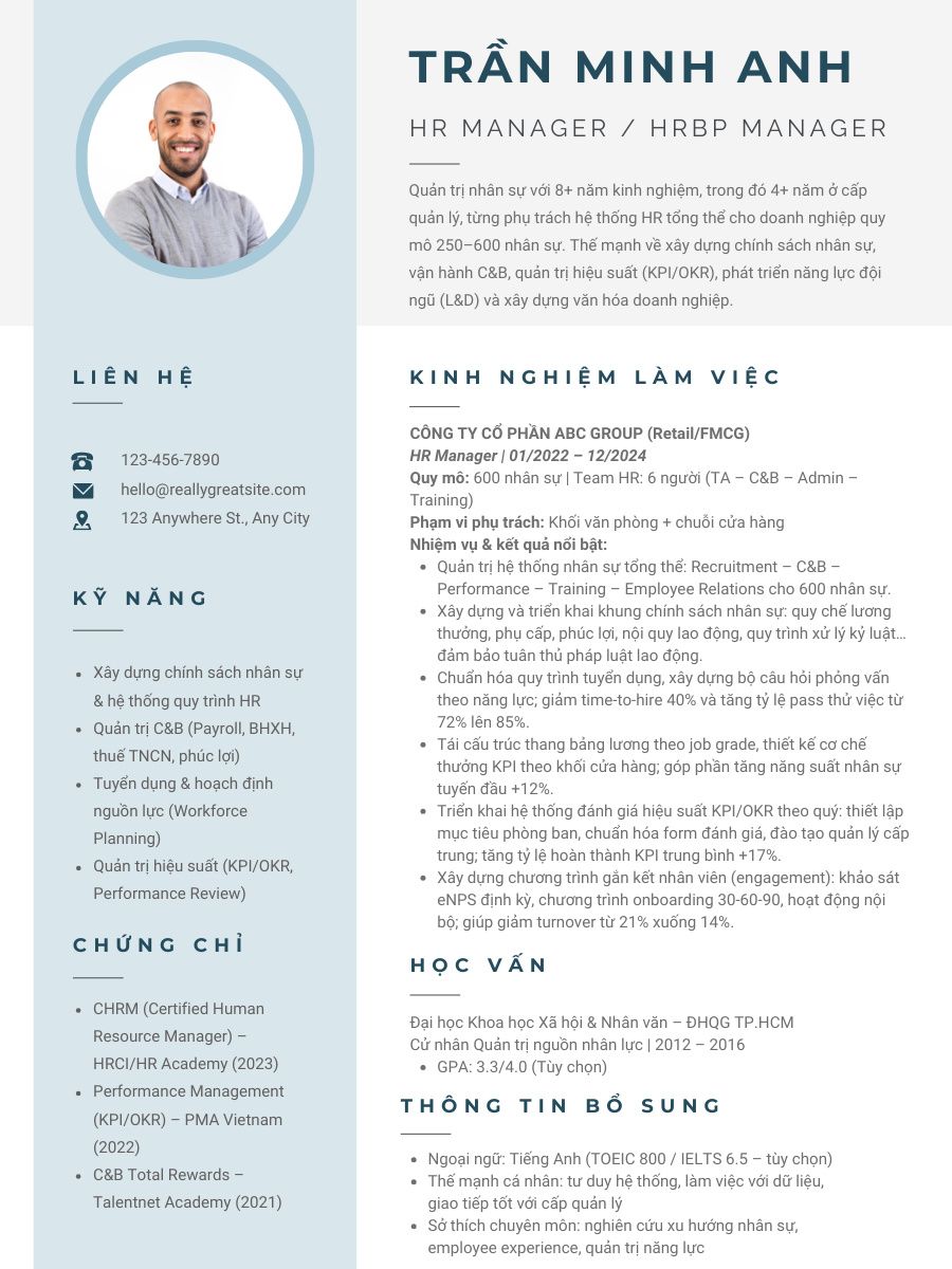 Mau CV ung tuyen vi tri quan tri nhan su