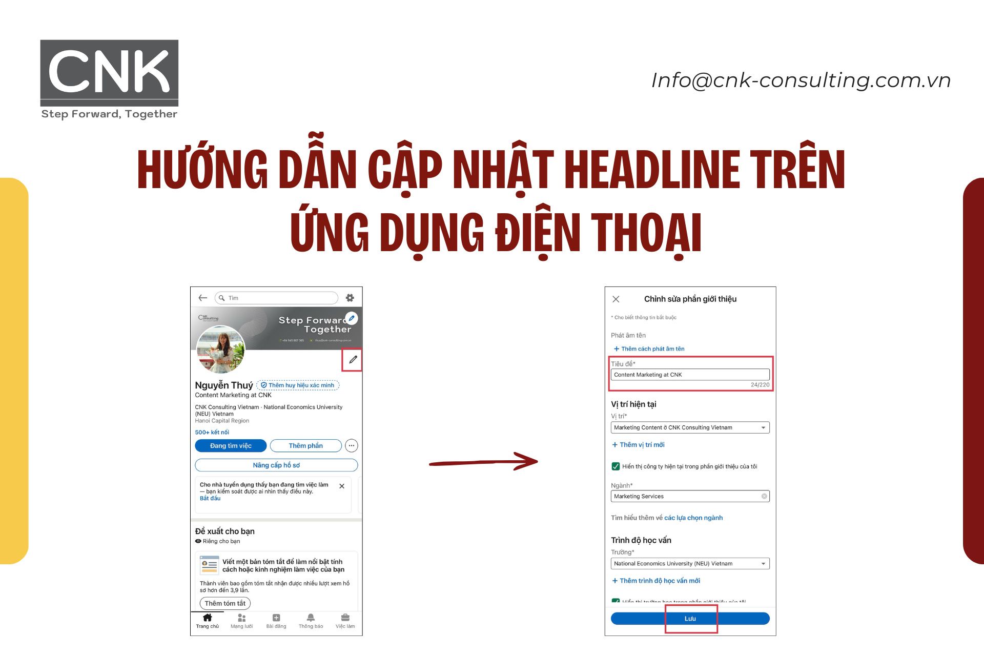 Hướng dẫn cập nhật headline trên ứng dụng điện thoại