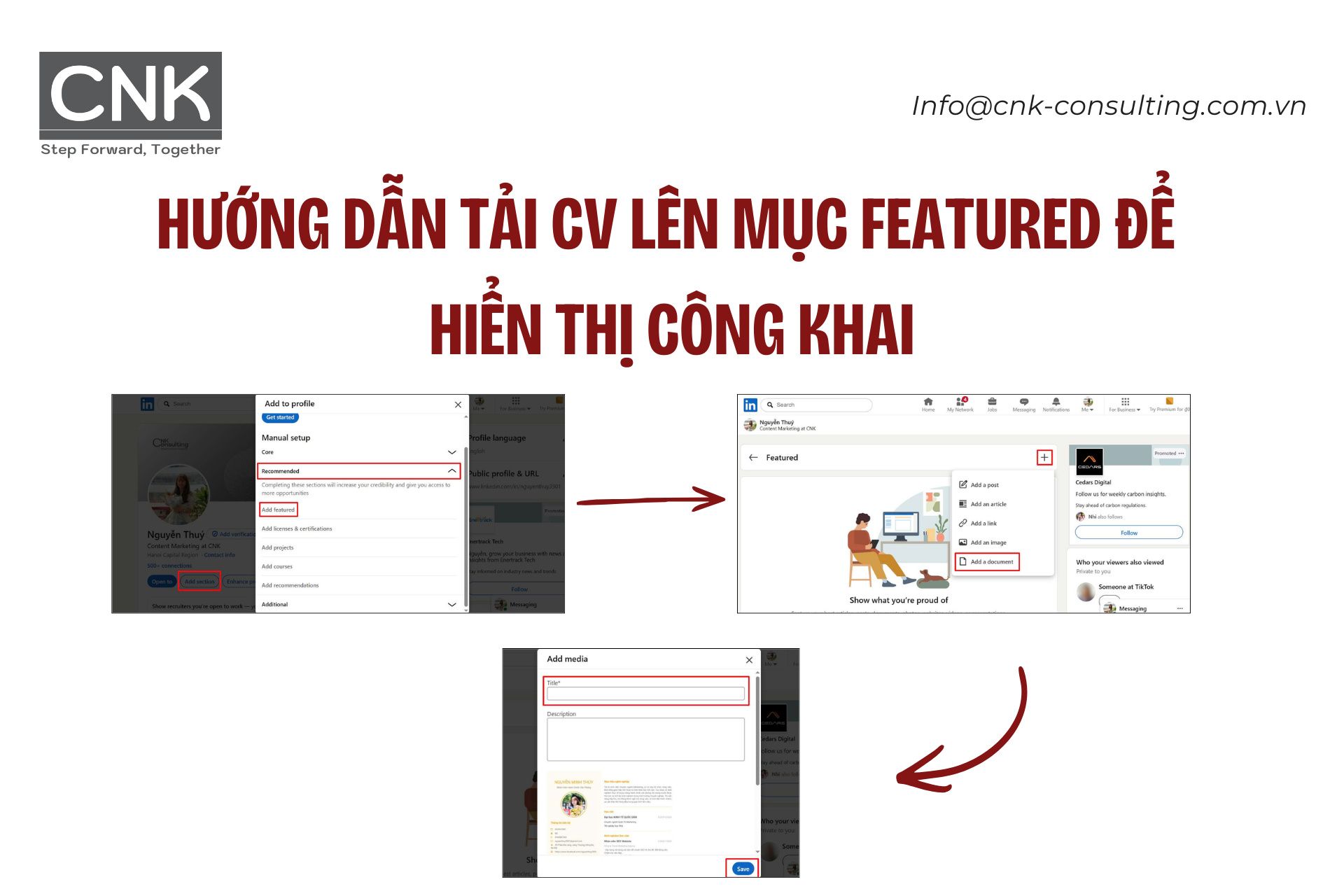 Hướng dẫn tải CV lên mục featured để hiển thị công khai Hướng dẫn tải CV lên mục featured để hiển thị công khai