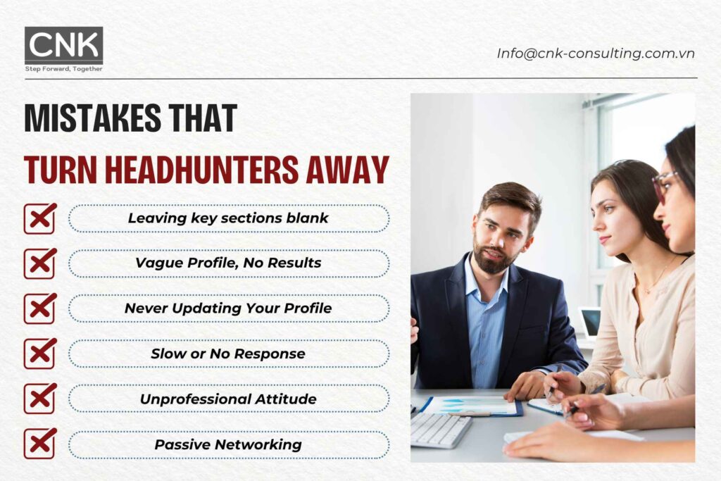 Mistakes to avoid when trying to get noticed by headhunters